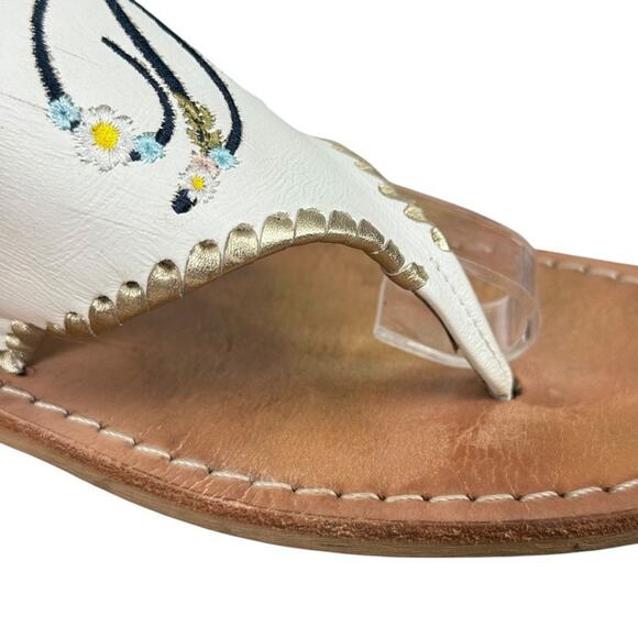 Jack Rogers Womens Embroidered I Do Wedding Beach Reception Honeymoon Sandals 10 - Picture 2 of 16